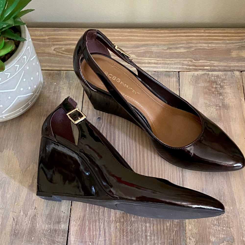 BCBG Generation Pointy Toe Patent Wedges